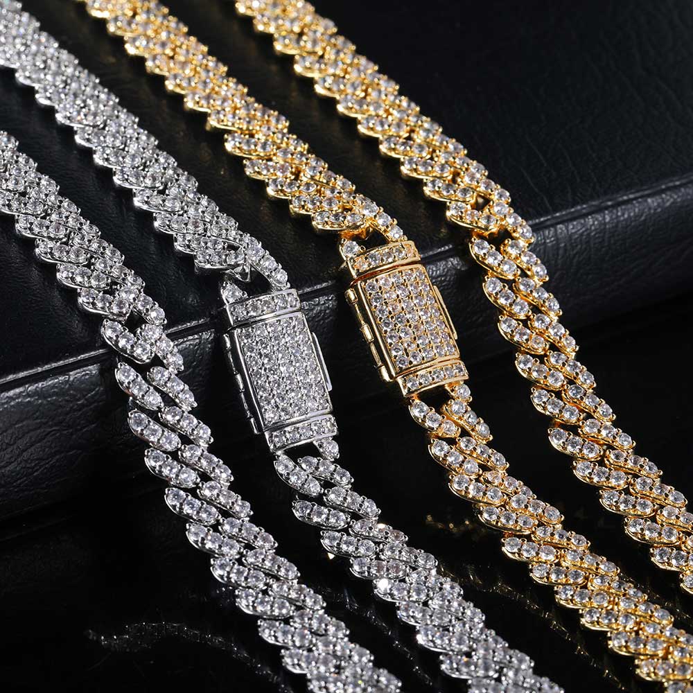 สร้อยคอผู้หญิงประดับเพชรซิร์คอ - Cuban Link Chain 12Mm บทวิจารณ์และราคา
