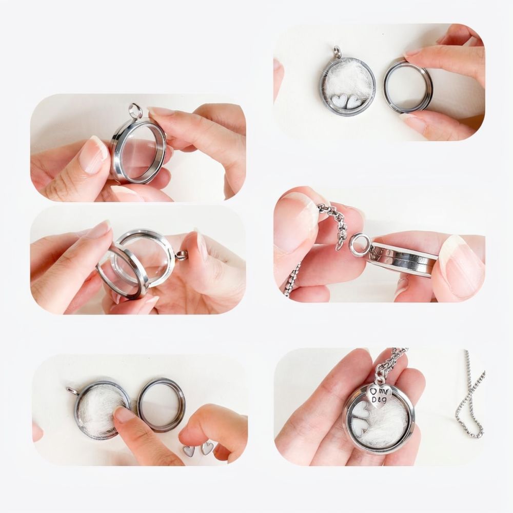 สร้อยคอรูปหัวใจสแตนเลสสตีล สำห - Heart Locket Necklace Photo บทวิจารณ์และราคา