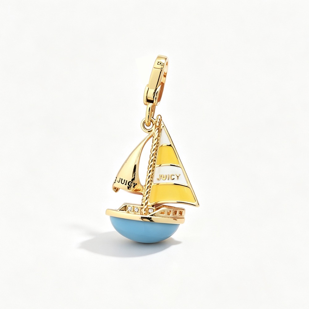 สร้อยคอจี้เรือใบสีน้ำเงินเคลือ - Initial Letter Necklace 18K Gold บทวิจารณ์และราคา