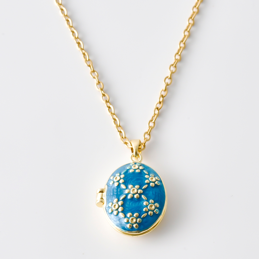 สร้อยคอจี้ล็อกเก็ตเคลือบสีสันส - Heart Locket Necklace Photo บทวิจารณ์และราคา