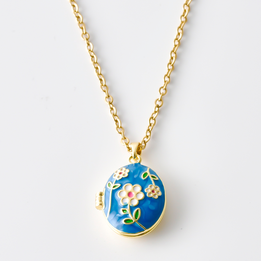 สร้อยคอจี้ล็อกเก็ตเคลือบสีสันส - Heart Locket Necklace Photo บทวิจารณ์และราคา
