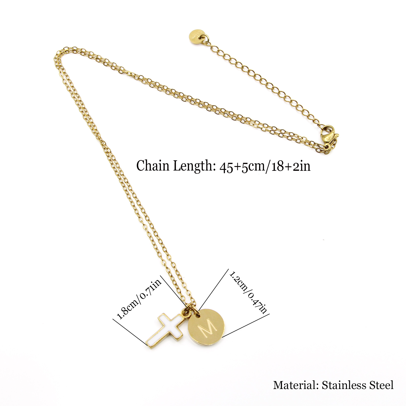 สร้อยคอจี้ตัวอักษรรูปไม้กางเขน - Initial Letter Necklace 18K Gold บทวิจารณ์และราคา