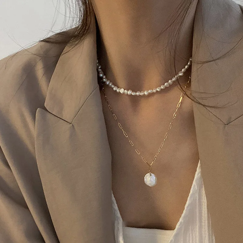 สร้อยคอจี้มุกน้ำจืดธรรมชาติสไต - Pearl Choker Necklace Vintage บทวิจารณ์และราคา