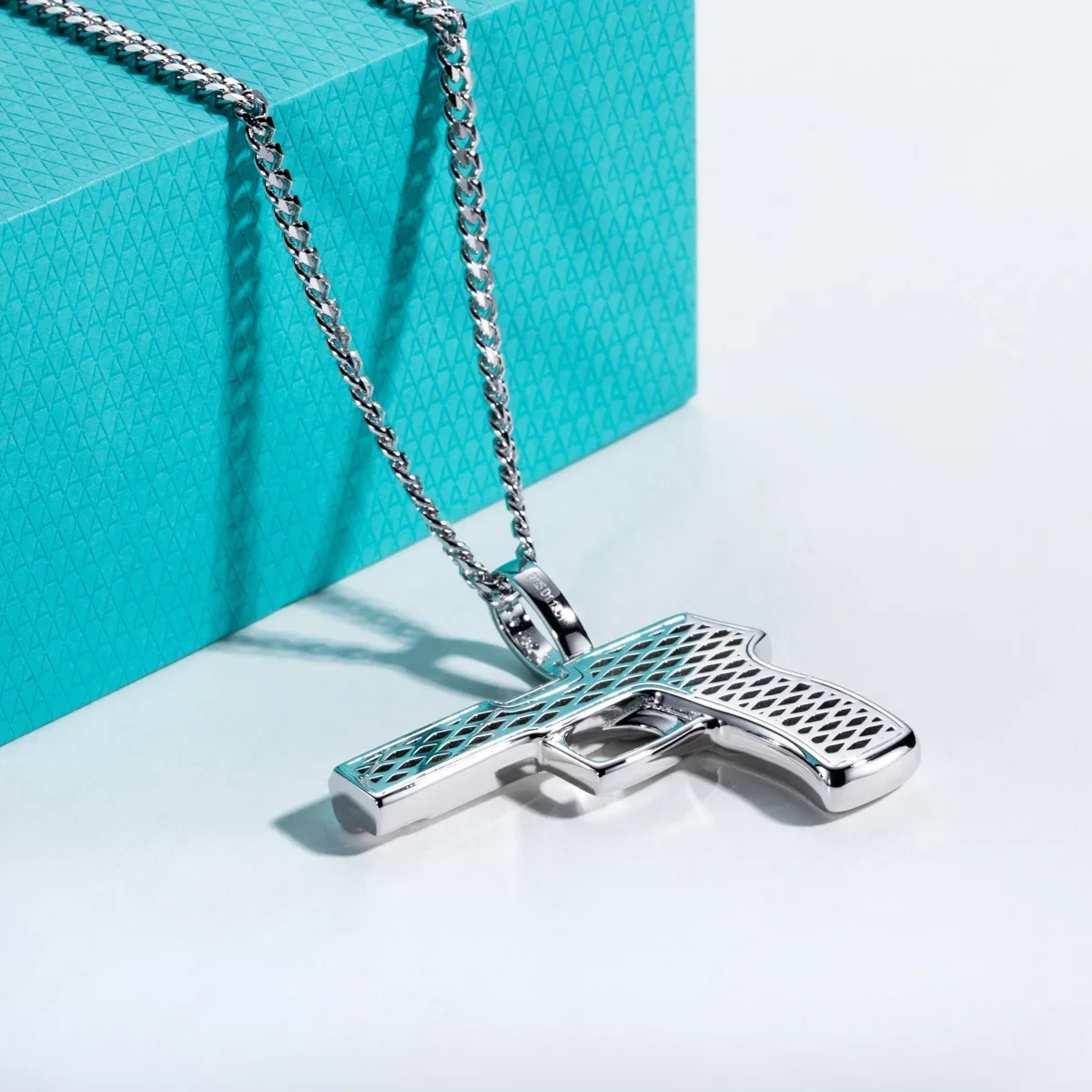 FCGJHW จี้ปืนมอยส์ซาไนต์ สร้อย - 925 Sterling Silver Chain Necklace Men บทวิจารณ์และราคา