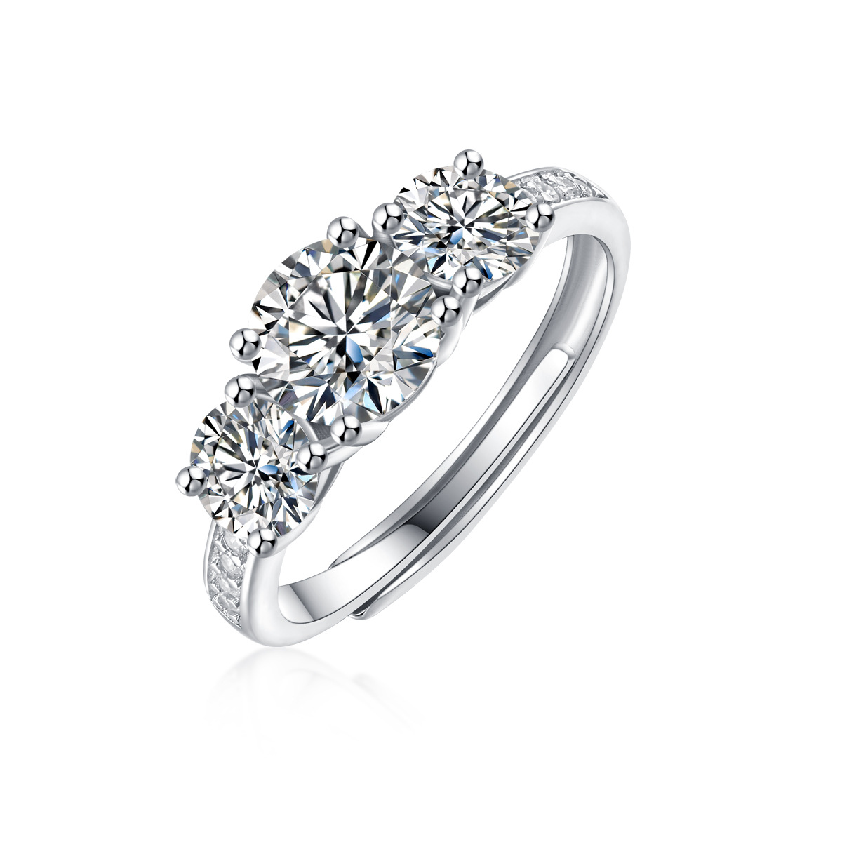 แหวนมอยซาไนต์ 1 กะรัต สี D VVS - Moissanite Engagement Ring 1 Carat บทวิจารณ์และราคา