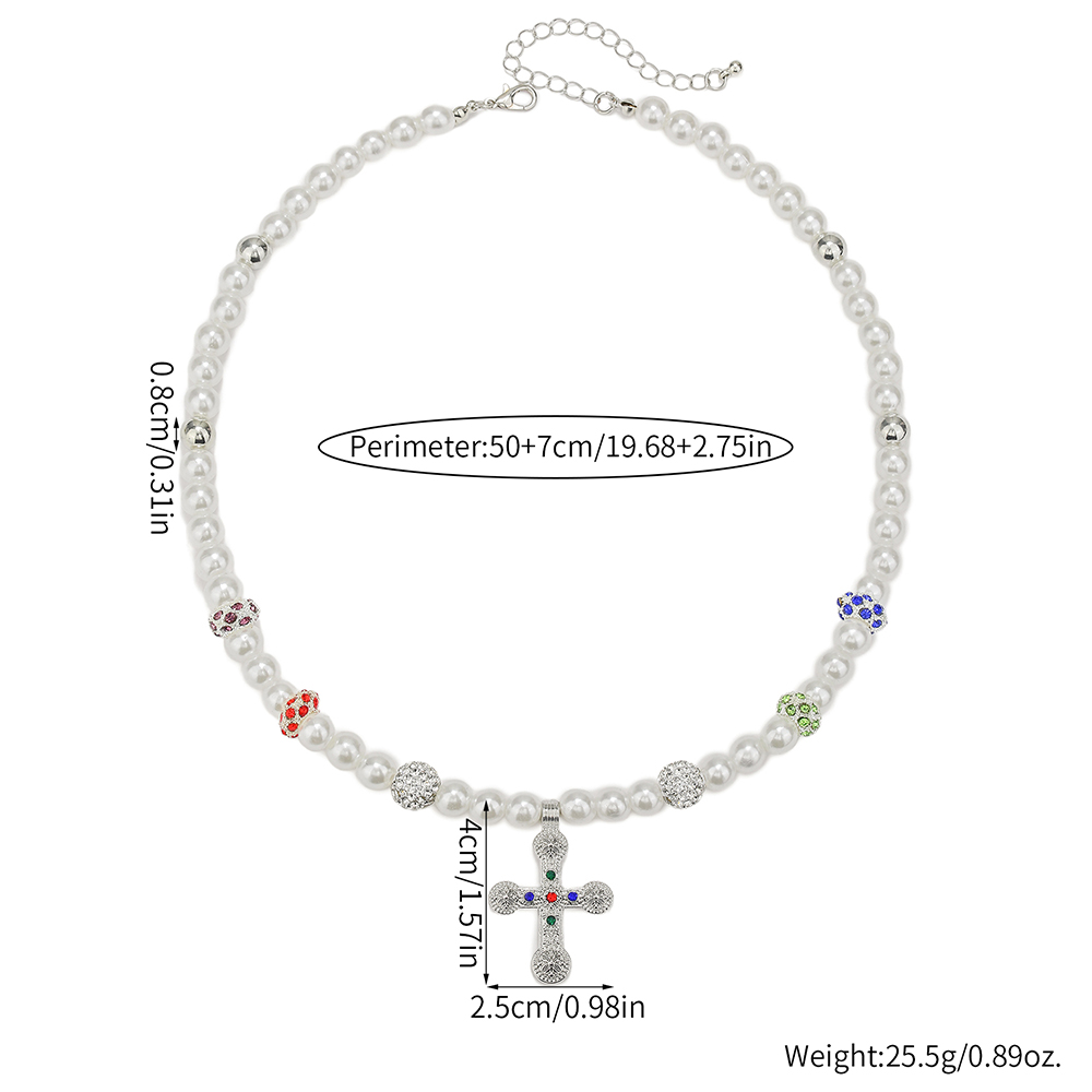 สร้อยคอจี้พระเยซูรูปไม้กางเขนค - Pearl Choker Necklace Vintage บทวิจารณ์และราคา